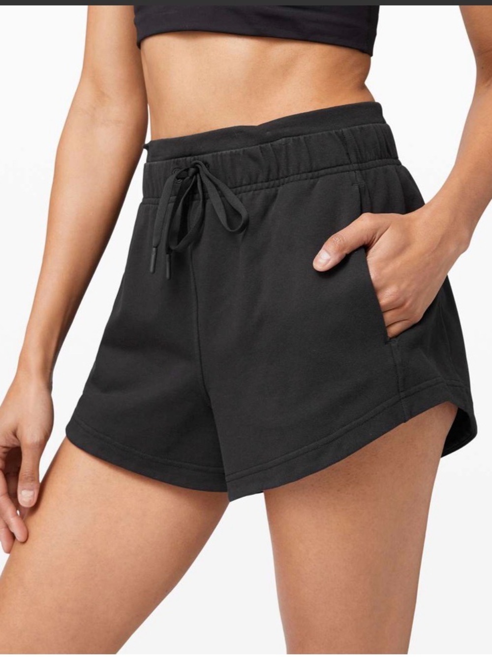 Lululemon Inner Glow Short 3" *Terry black size 6